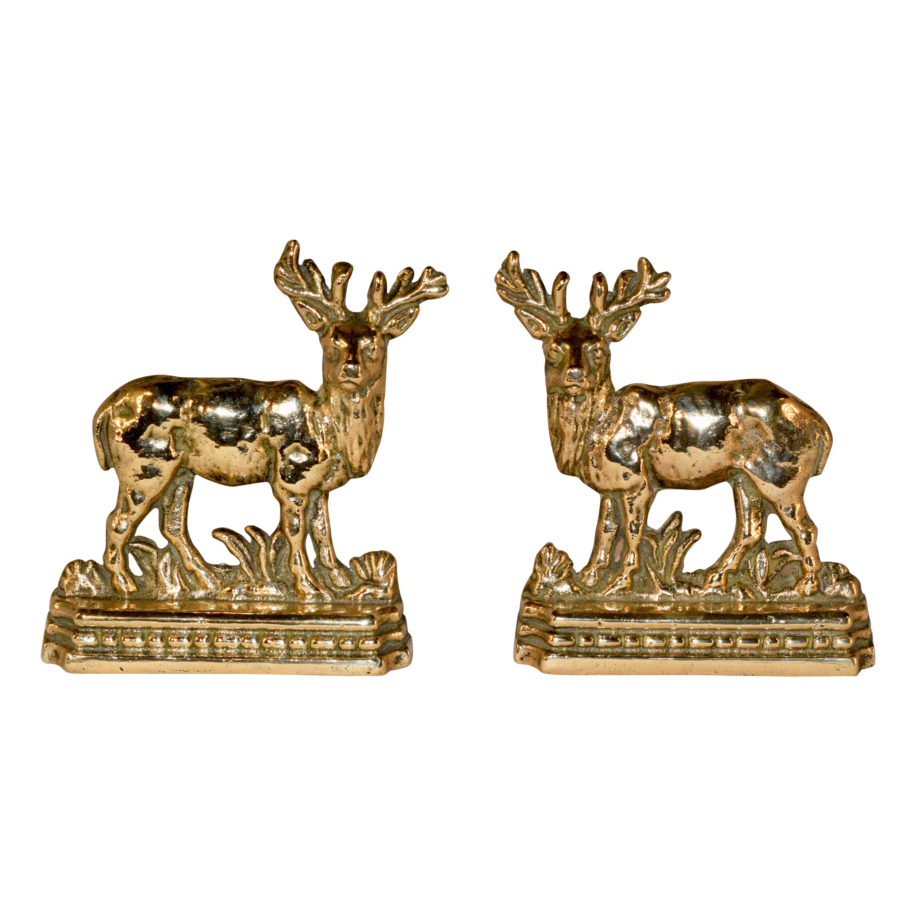 Pair of Late 19th Century Stag Mantle Decorations For Sale