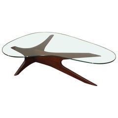 Mid-Century Modern Adrian Pearsall Kidney Glass Coffee Table