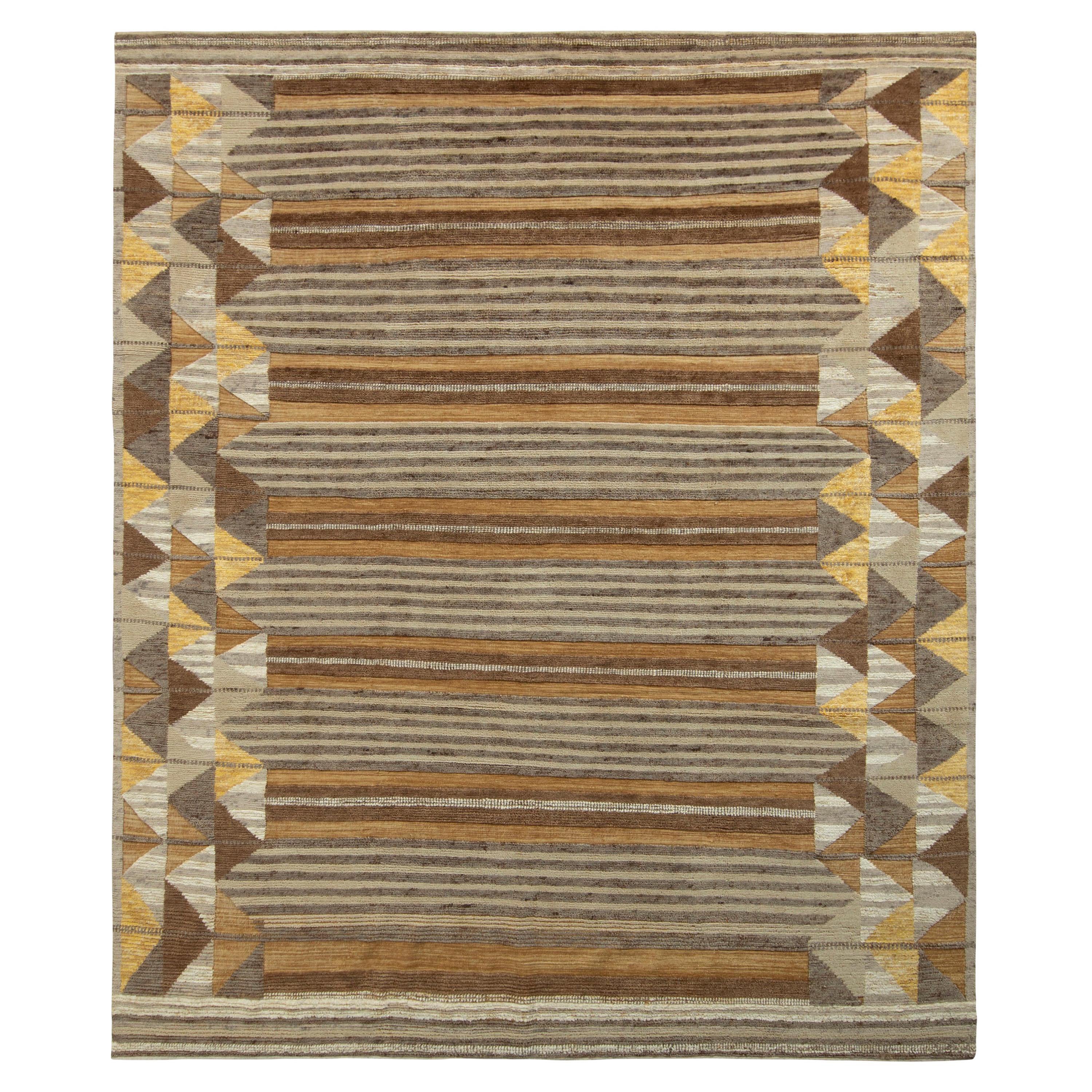 Tapis scandinave motif géométrique marron d'intérieur et d'extérieur 80x150 cm