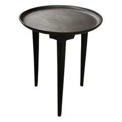 Black Iron Round Cocktail Table, India, Contemporary