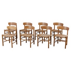 Ensemble de huit chaises de salle à manger Brge Mogensen J39