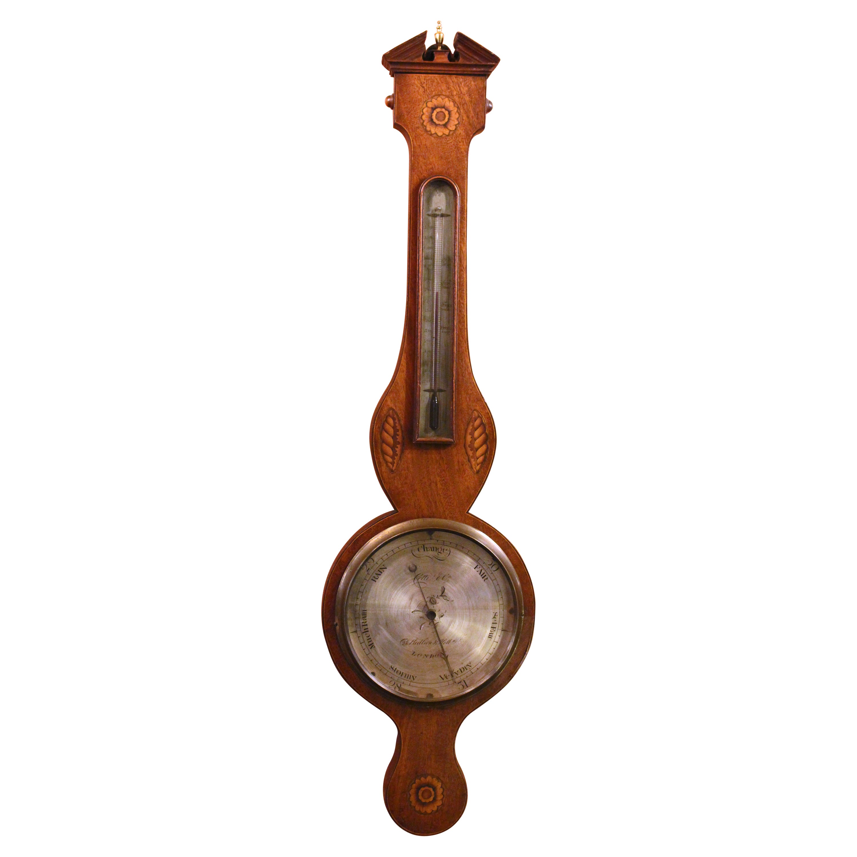 1820s George III Mahogany Barometer For Sale