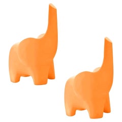 In Stock in Los Angeles, Set of 2 Tino, Orange Elephant Children Chair