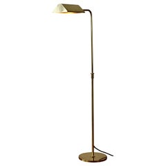 Florian Schulz Mid-Century Vintage Modernist Brass 1970s Adjustable Floor Lamp