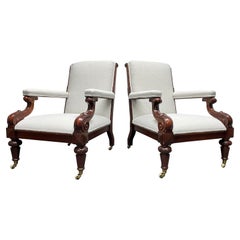 Pair of Ralph Lauren Upholstered Lounge Chairs