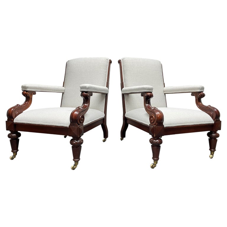 Pair of Ralph Lauren Upholstered Lounge Chairs For Sale at 1stDibs