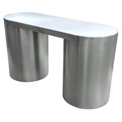 Post-Modern & Vintage, Stainless Steel Console Table Desk