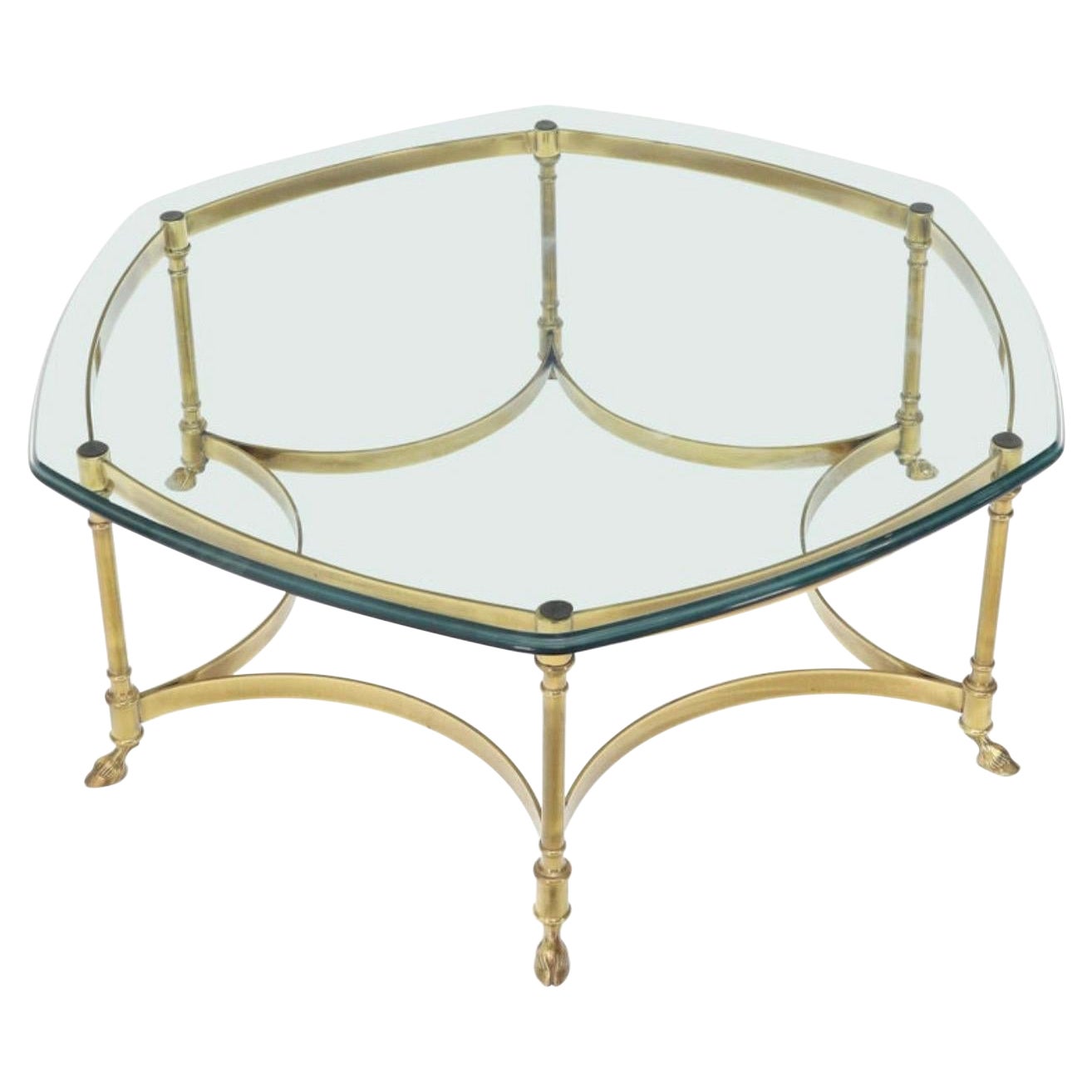 Vintage Labarge Brass and Glass Coffee Table For Sale
