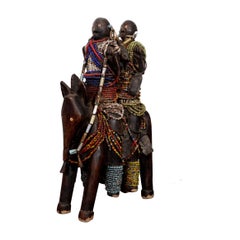 African Tribal Art Sao Kotoko Chad Two Men Horseback Riders