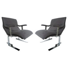 Used Saporiti Italia Attributed Club Chairs, New Kravet Upholstery,  Pair