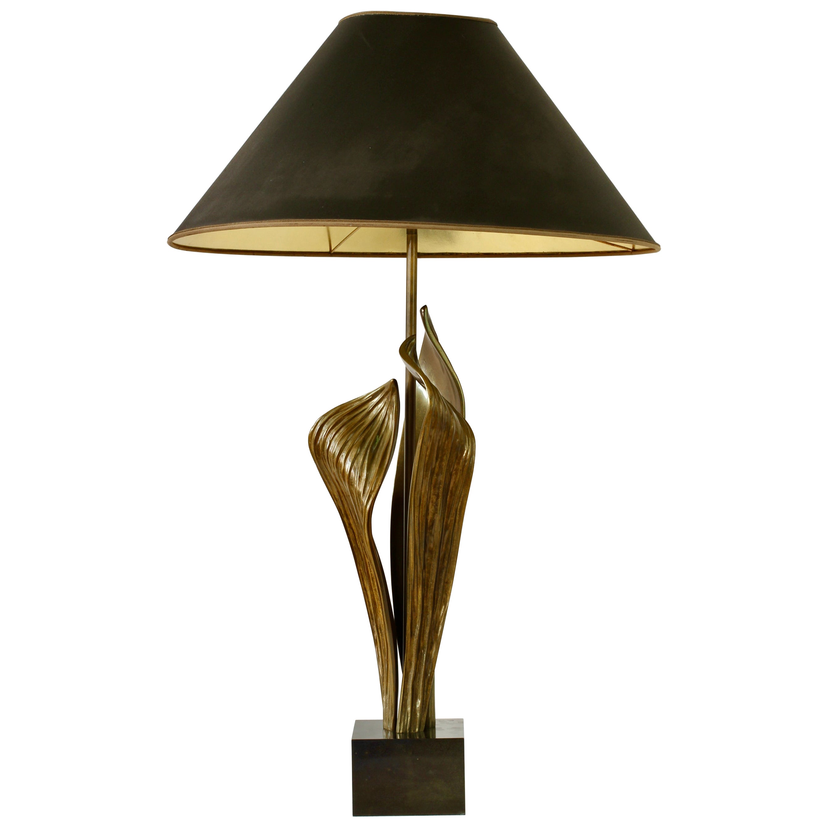 Chrystiane Charles / Maison Charles Early Signed #23 Amaryllis Brass Table Lamp