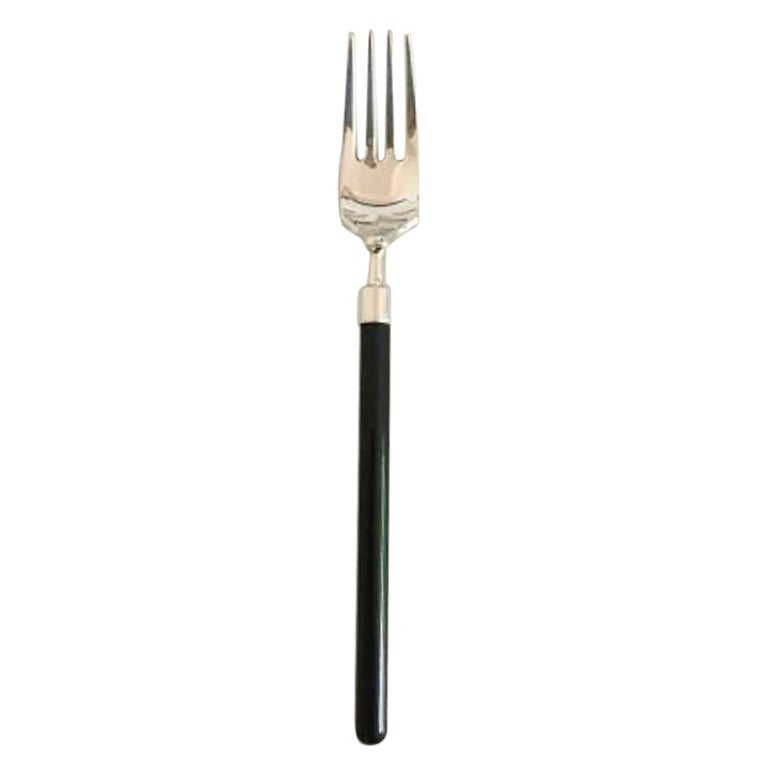 Hans Hansen Amalie Luncheon Fork in Sterling Silver with Black Plast