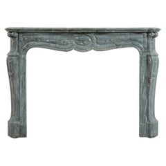 Antique Grey Marble Fireplace
