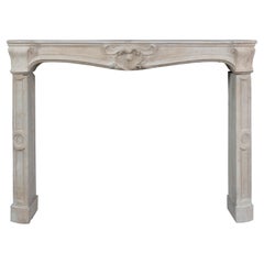 Antique French Limestone Fireplace Mantel