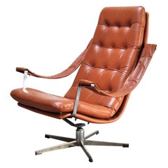 Vintage Leather Lounge Chair by Geoffrey Harcourt for Artifort, 1960s