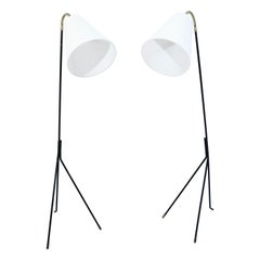 Retro Set of Two Svend Aage Holm Sørensen Grasshopper Floor Lamps