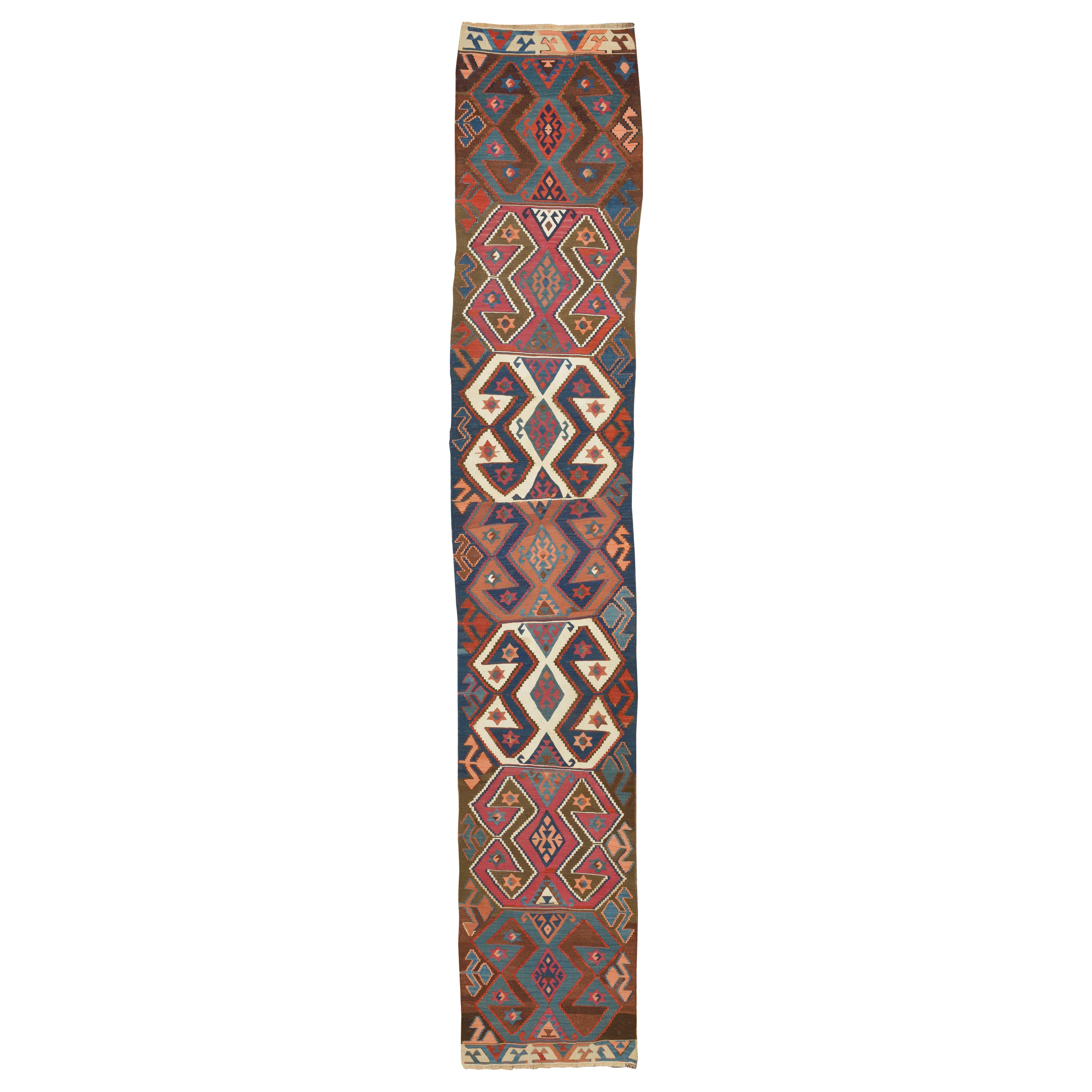 Petit tapis de couloir Kilim ancien Shahsavan