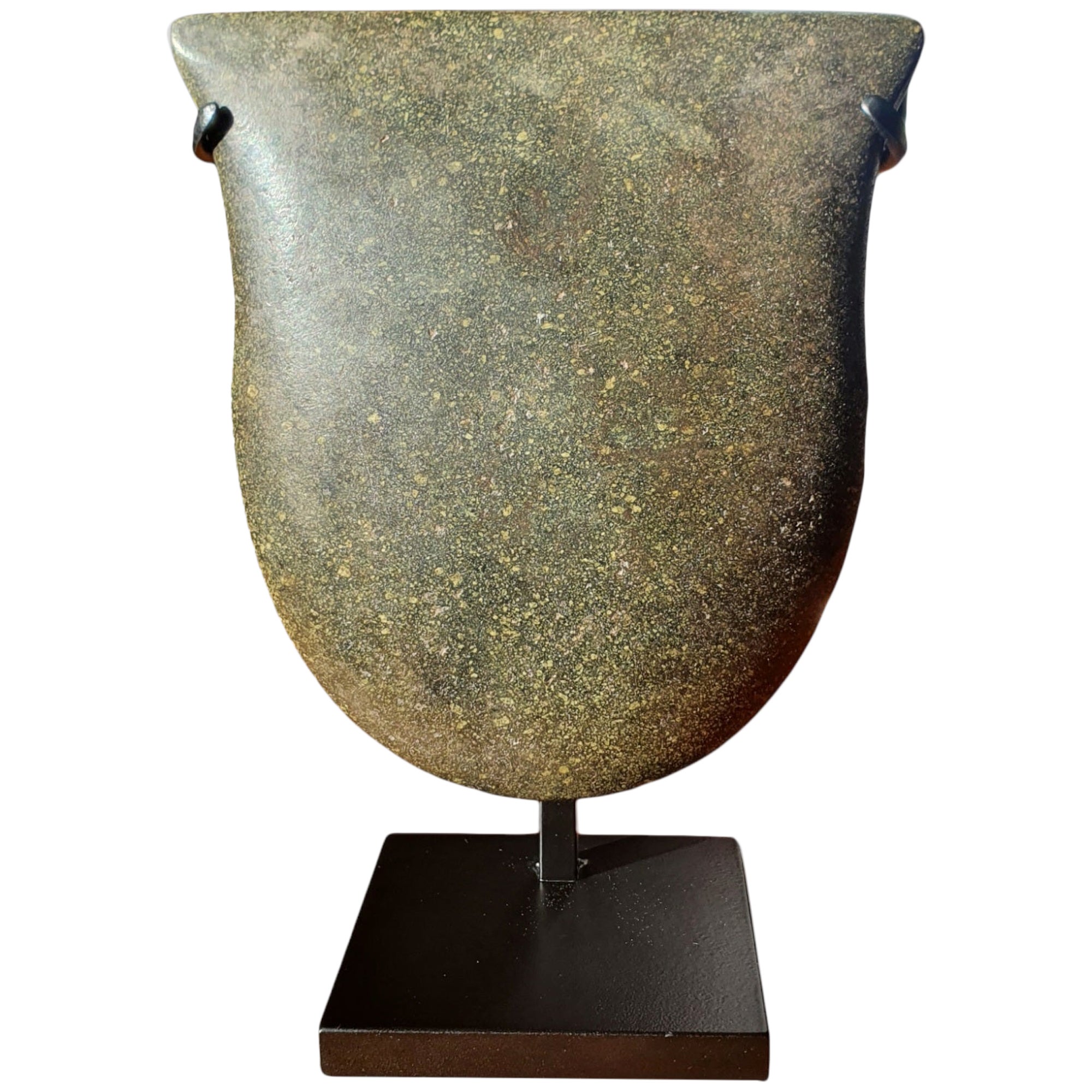 Pre-Columbian Neolithic Valdivia Stone Axe in Andesite on a Custom Metal Stand For Sale