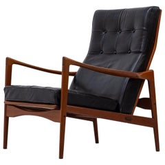 "Örenäs" Lounge Chair in Teak and Leather by Ib Kofod-Larsen, 1950s
