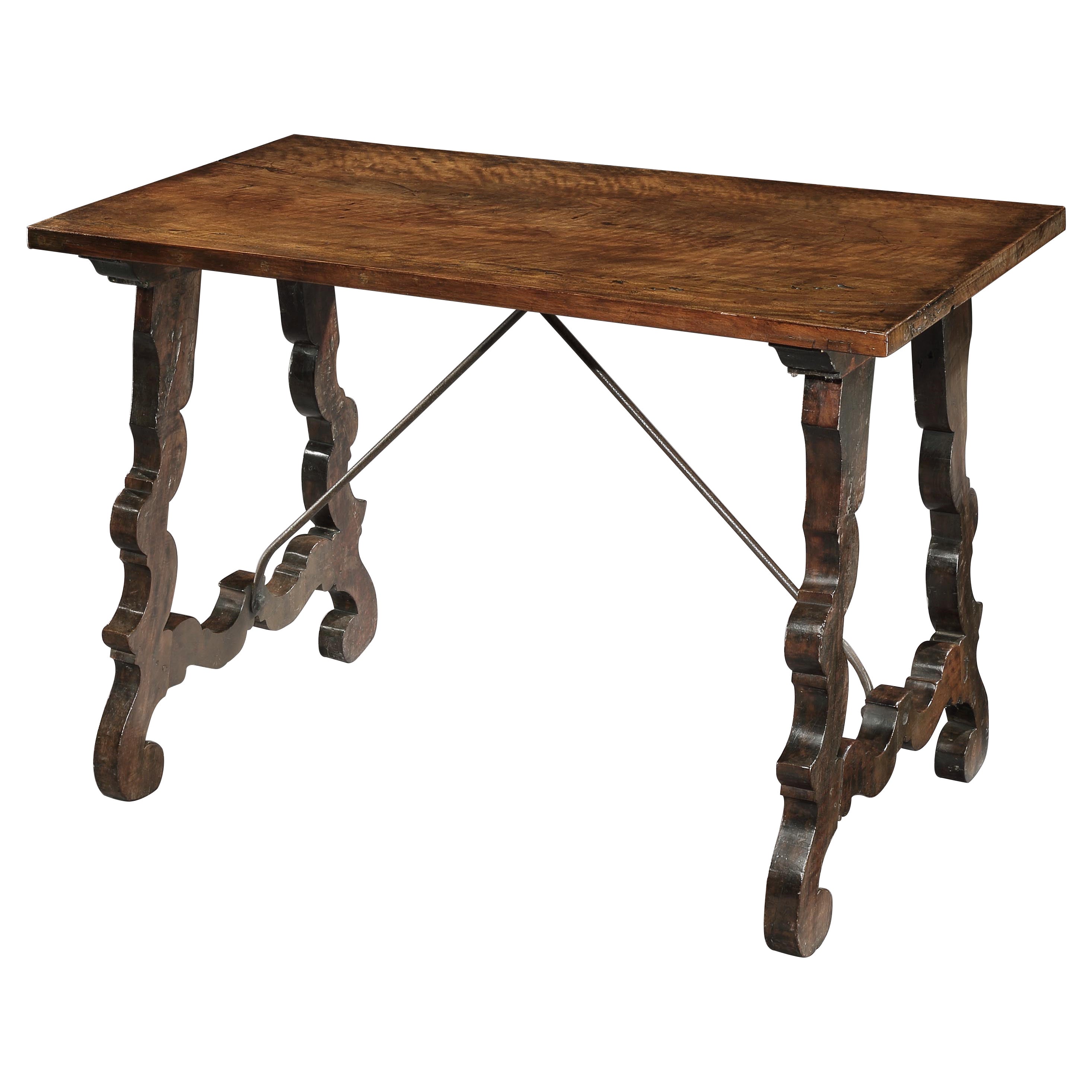 Table, 18e siècle, italien, baroque, noyer, étroite, plateau en une pièce en vente