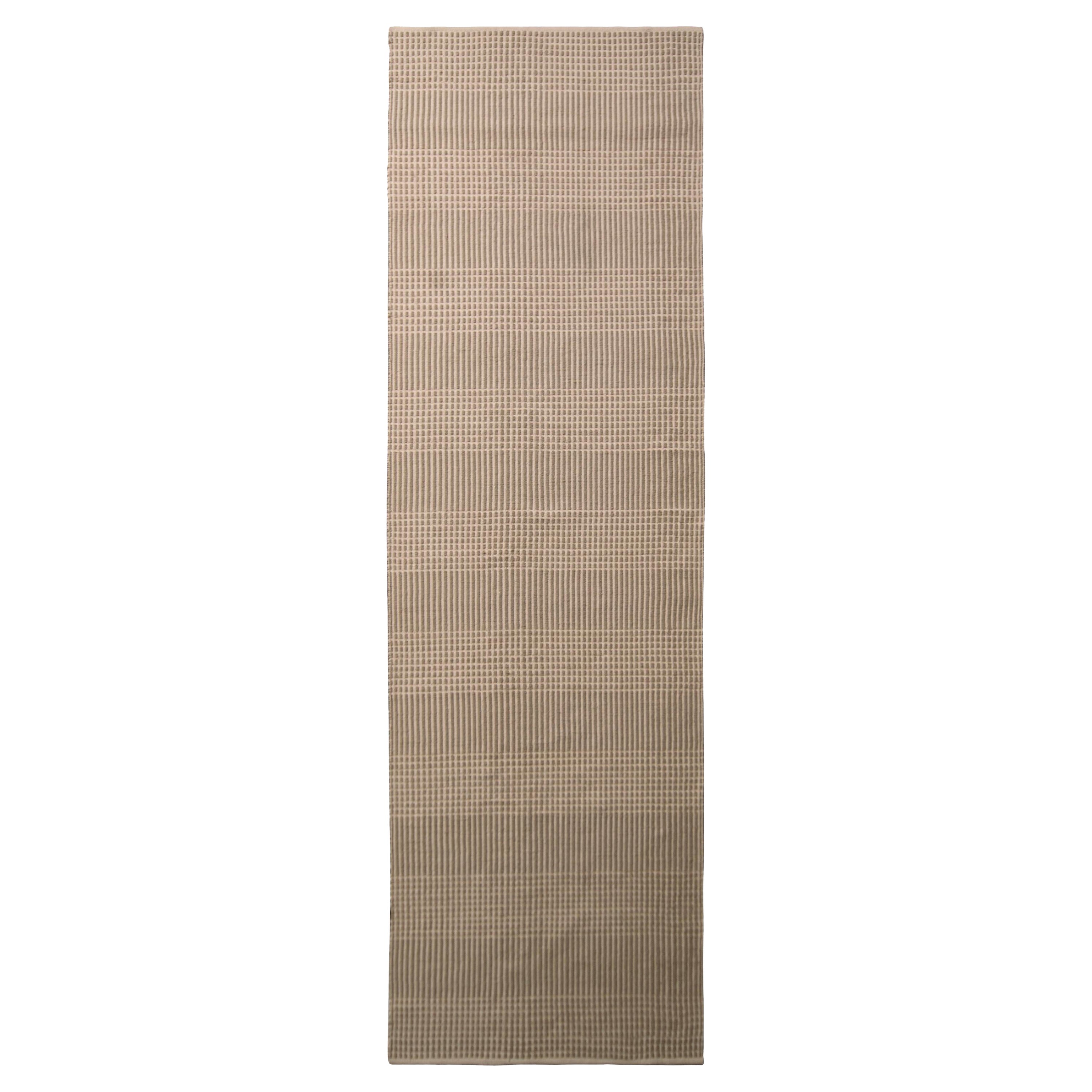 Rug and Kilim's Modern FlatWeave Beige Brown Geometric Striped Pattern