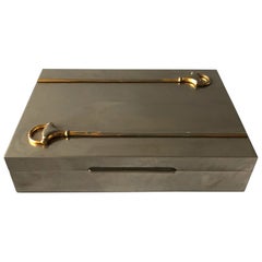 Gucci Silver Plated Box with Gold Plated Detail