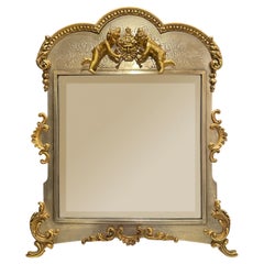 Silvered And Gilt Figural Table Mirror By Derby Silver Co. 