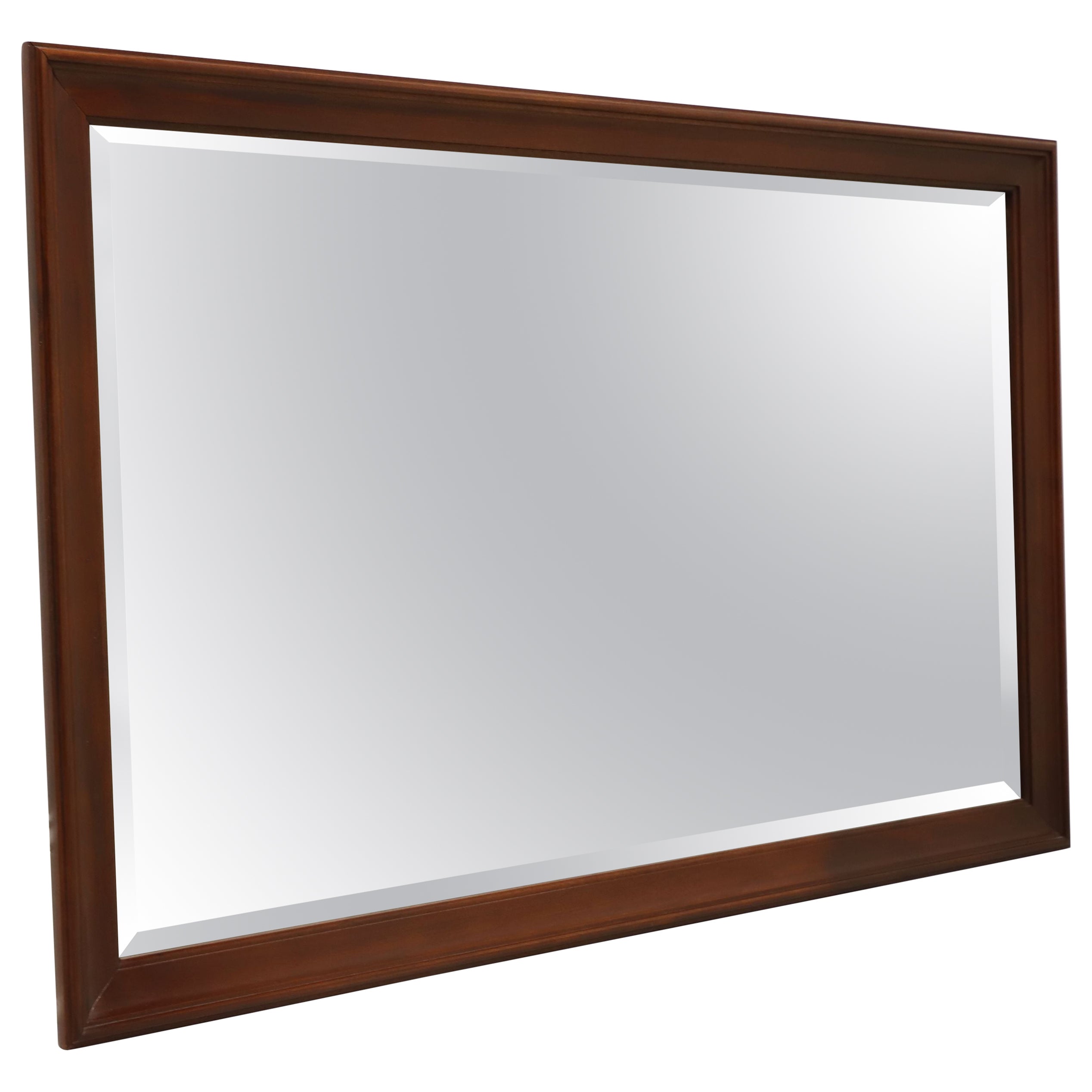 CRAFTIQUE Mellowax Solid Mahogany Rectangular Beveled Dresser / Wall Mirror