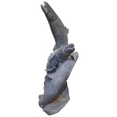 Great Quality Sculptural Lead Fountain of Three Swimming Trout