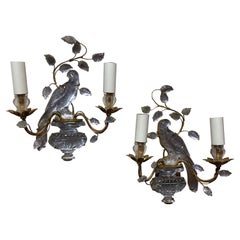 Pair of Early 20th Bagues Style Parrot Form Sconces