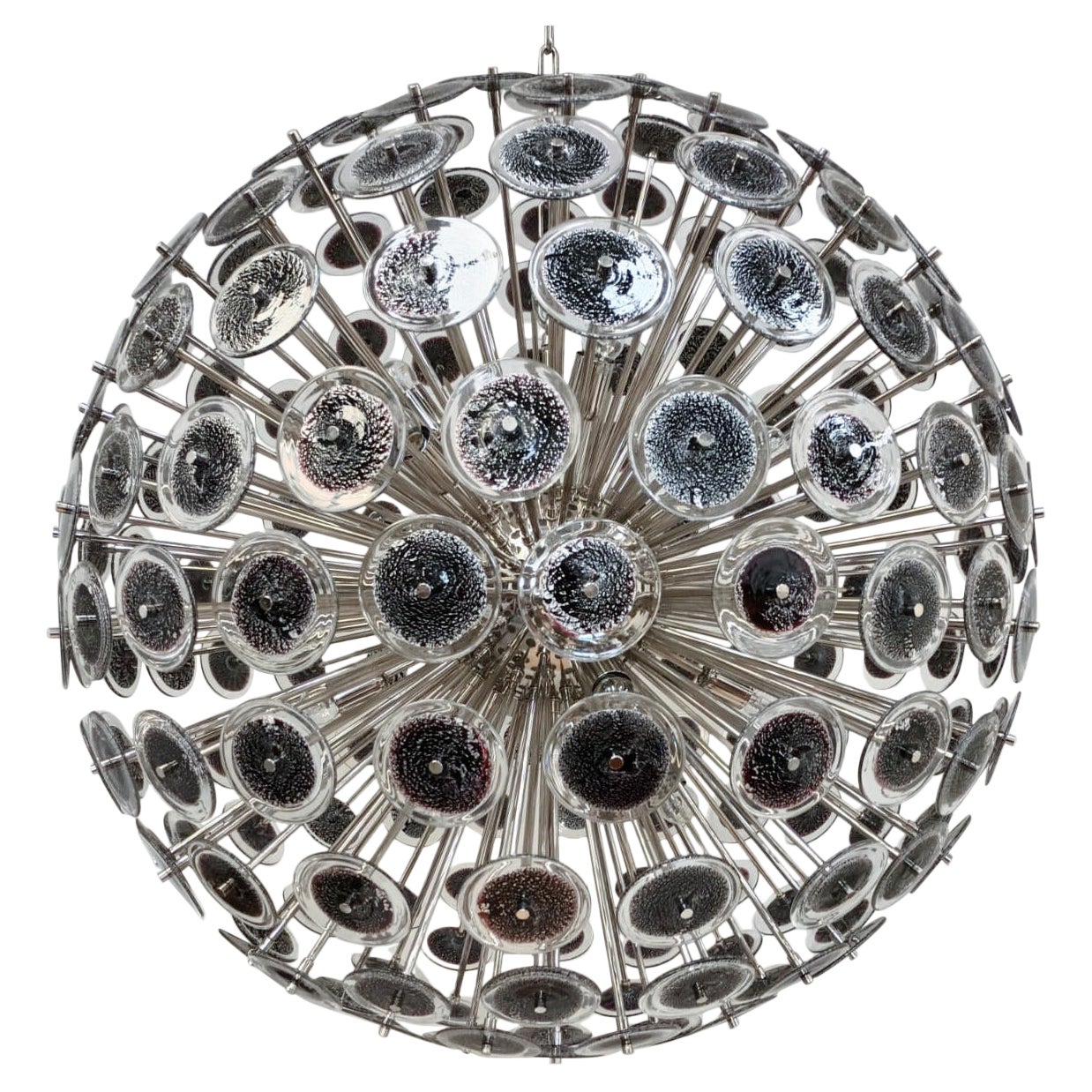 Lampadario Disco Sputnik nero con argento di Fabio Ltd in vendita