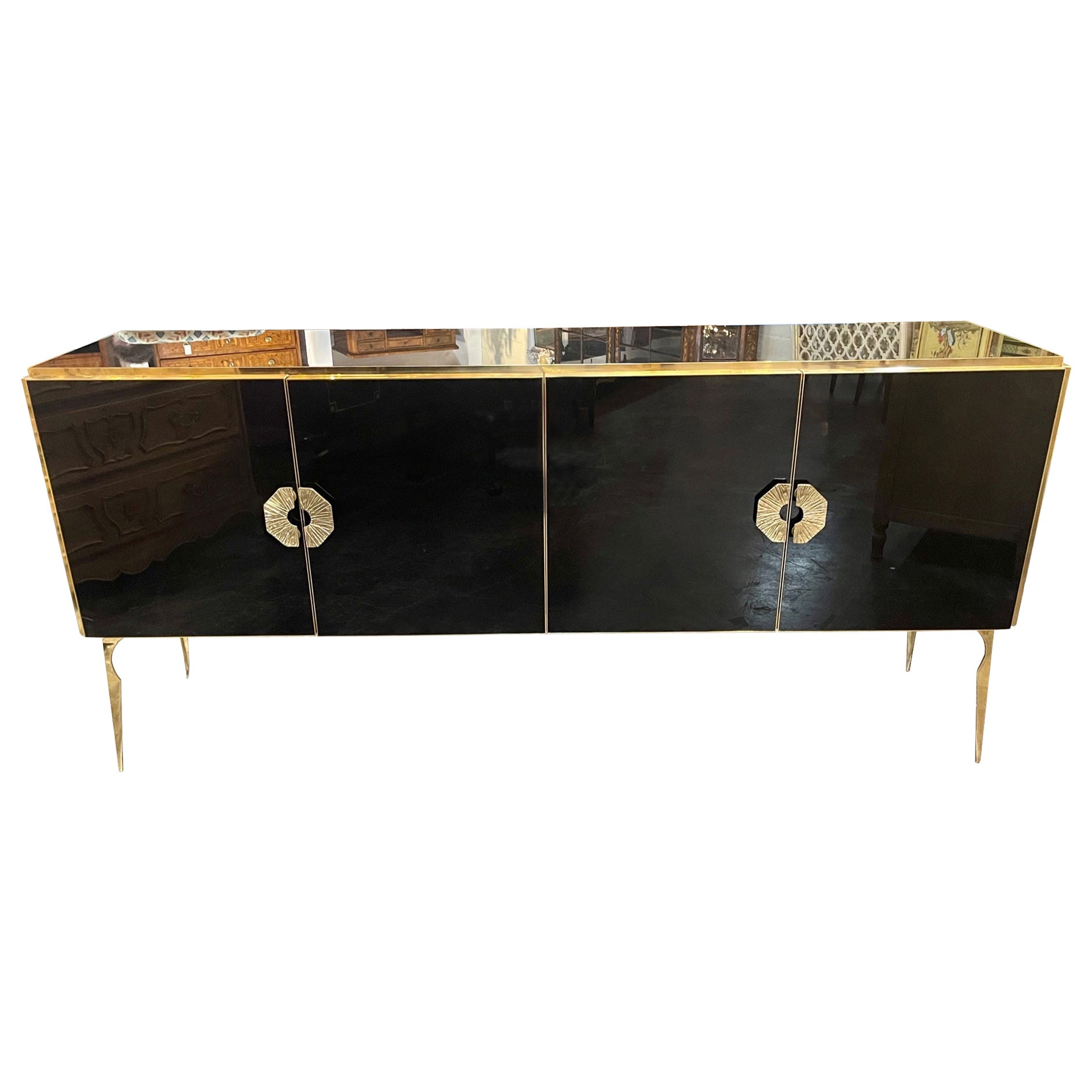 Murano Black Glass Sideboard For Sale