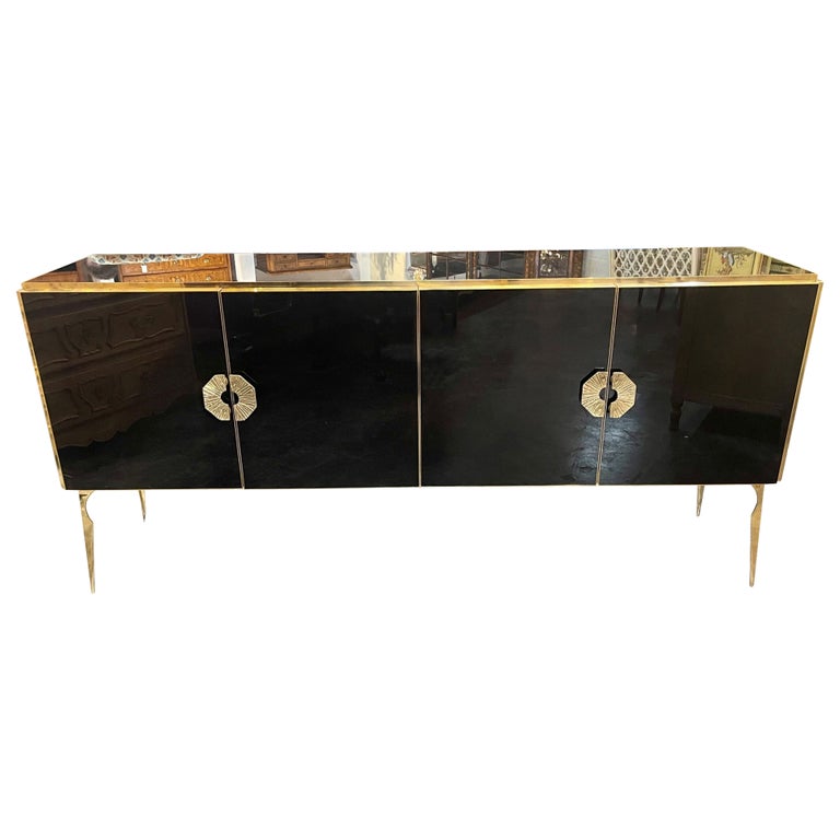 Murano Black Glass Sideboard For Sale at 1stDibs