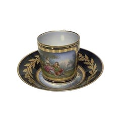 Sevres Porcelain Cabinet Cup and Saucer, 1844