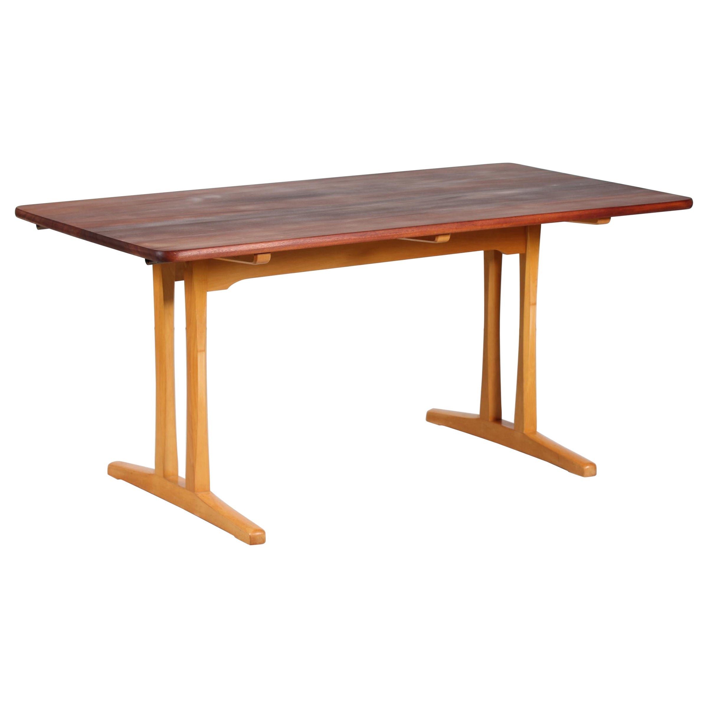 Børge Mogensen Shaker Table C 18 of Teak and Beech by FDB Møbler Denmark 1950s