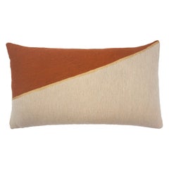 Marianne Triangle Ochre Hand Embroidered Modern Geometric Throw Pillow Cover