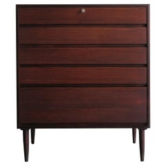 Scandinavian Midcentury Dark Wood Chest of Drawers, Denmark 1950s