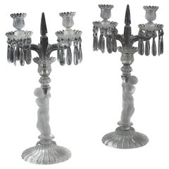 Pair of Candelabras in Baccarat Crystal