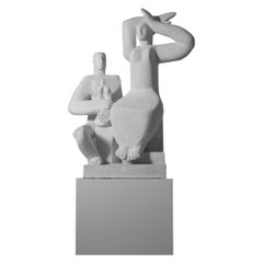 White Mid-Century Modern Plaster Sculpture, 1950s