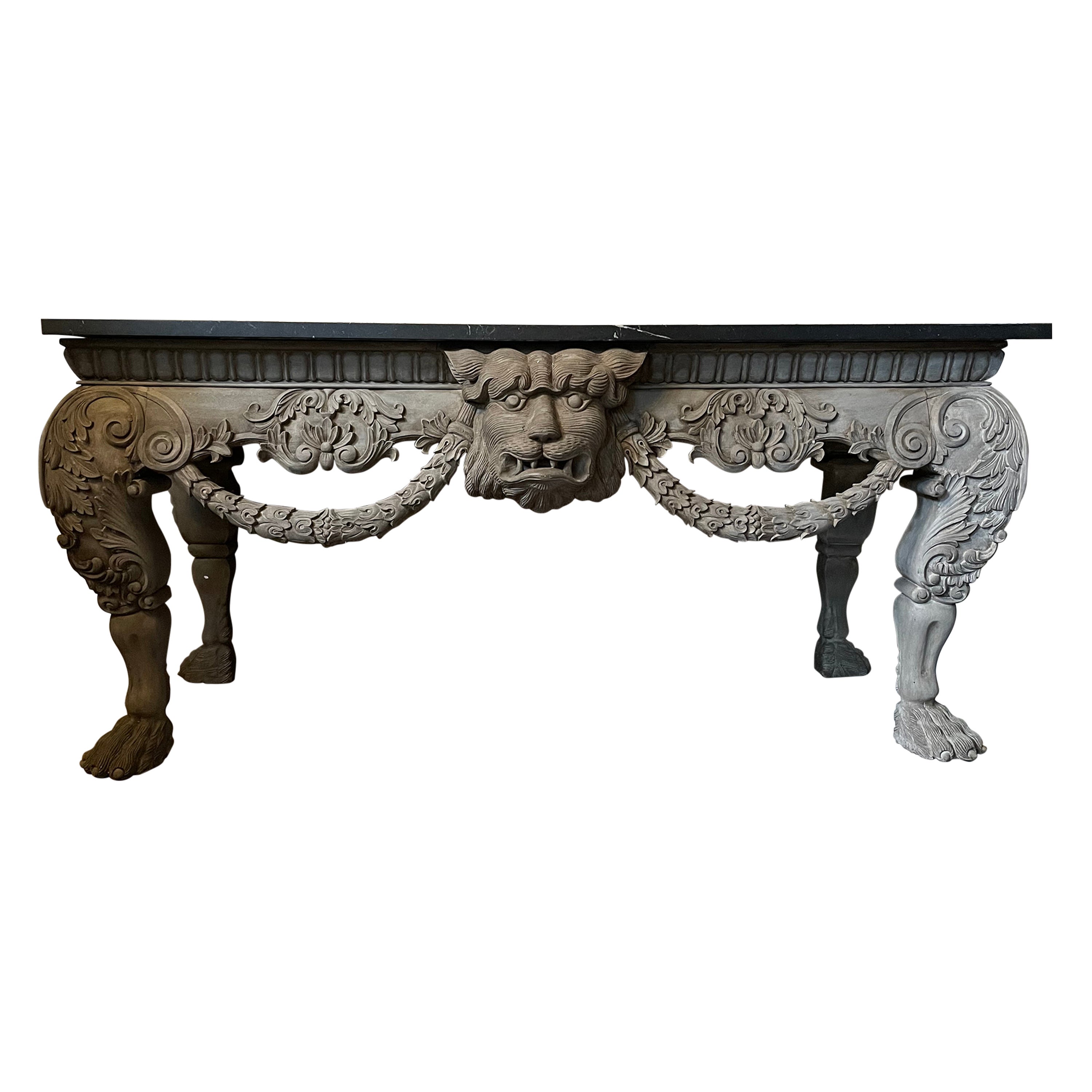 Grande table à plateau en marbre du 20ème siècle de style William Kent en vente
