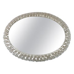 Emil Stejnar for Rupert Nikoll, Illuminated Mirror with Crystal Flowers