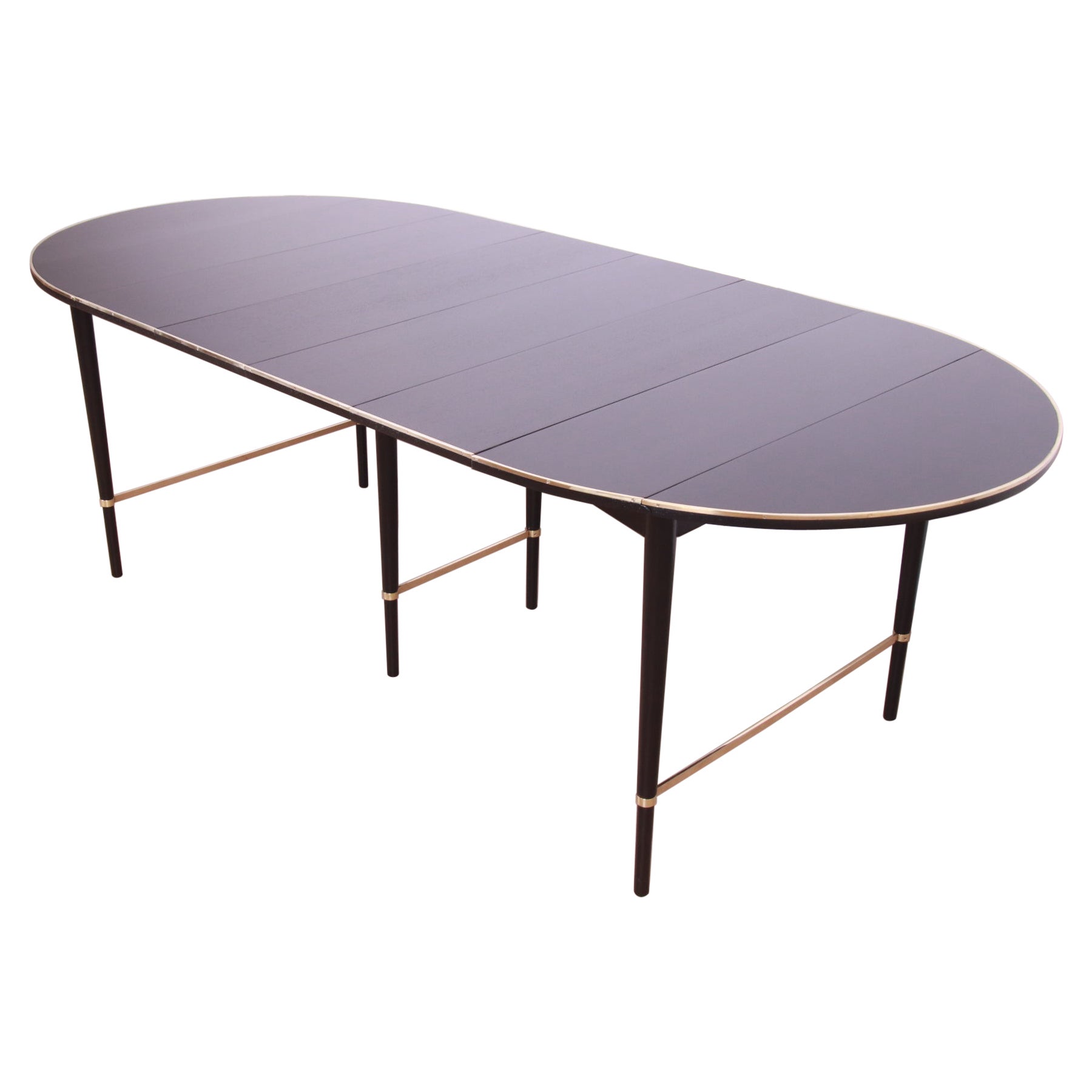 Paul McCobb Connoisseur Collection Black Lacquered and Brass Dining Table