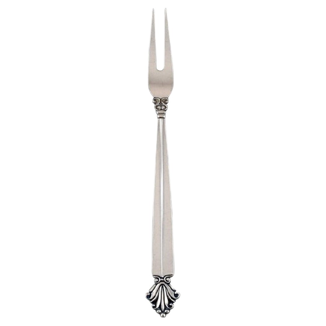 Georg Jensen Acanthus Cold Meat Fork in Sterling Silver For Sale