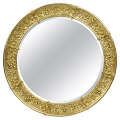 Antique French 19th C. Gilt Circular Mirror