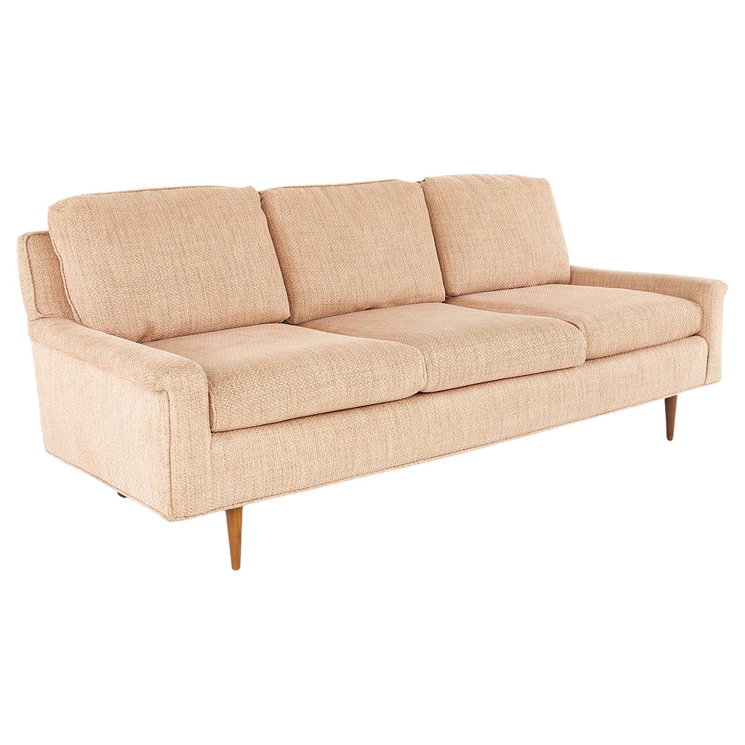 Milo Baughman für Thayer Coggin Stil Mid Century Sofa in neuem Stoff im Angebot