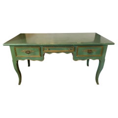 Auffälliger grüner und goldener Vintage Bodart-Schreibtisch