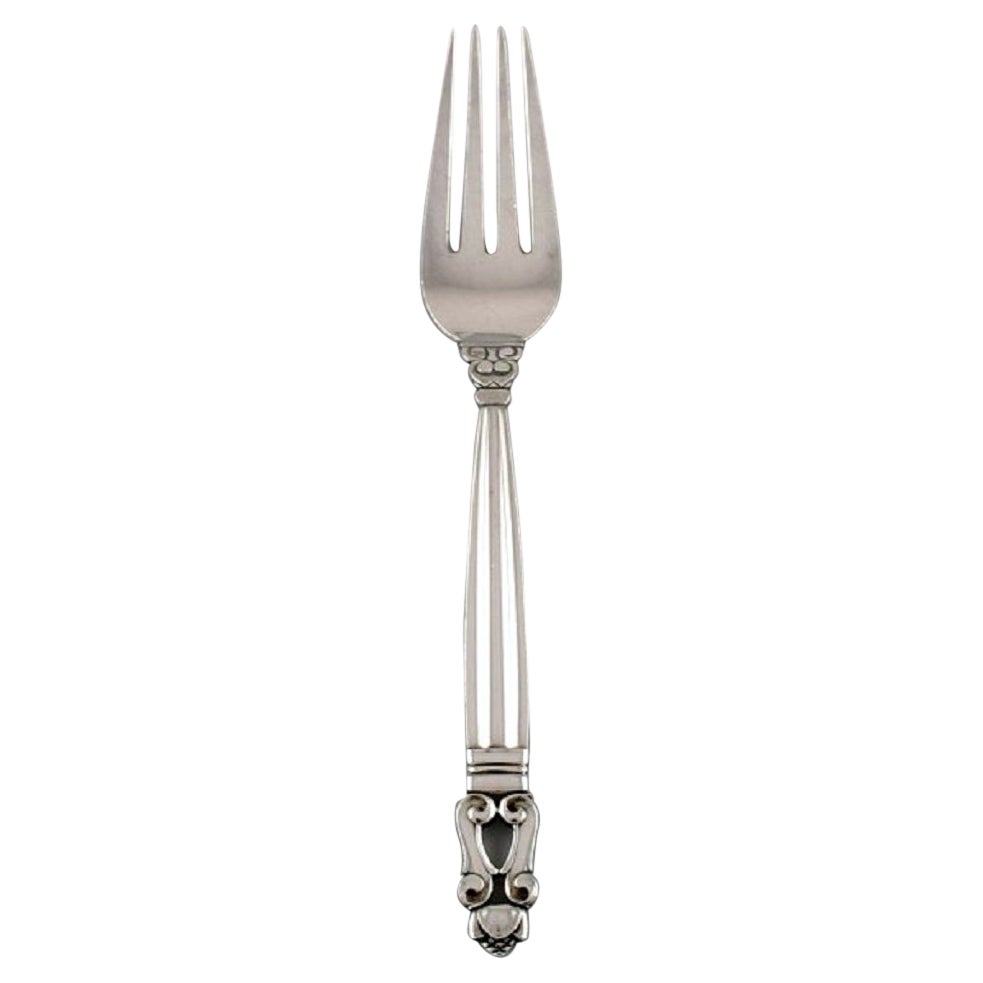 Jensen Acorn Dinner Fork in Sterling Silver, Six Forks Available