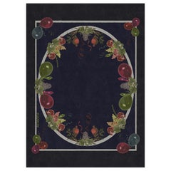 Fruit Bowl Contemporary Handknotted Wool Rug Rankin Rugs 'Blue'