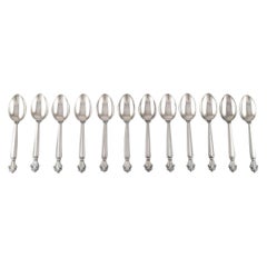 Twelve Georg Jensen Acanthus Spoons in Sterling Silver