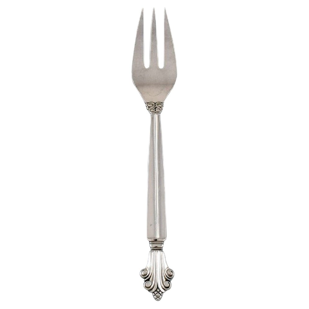 Georg Jensen Acanthus Fish Fork in Sterling Silver, 18 Forks Available For Sale